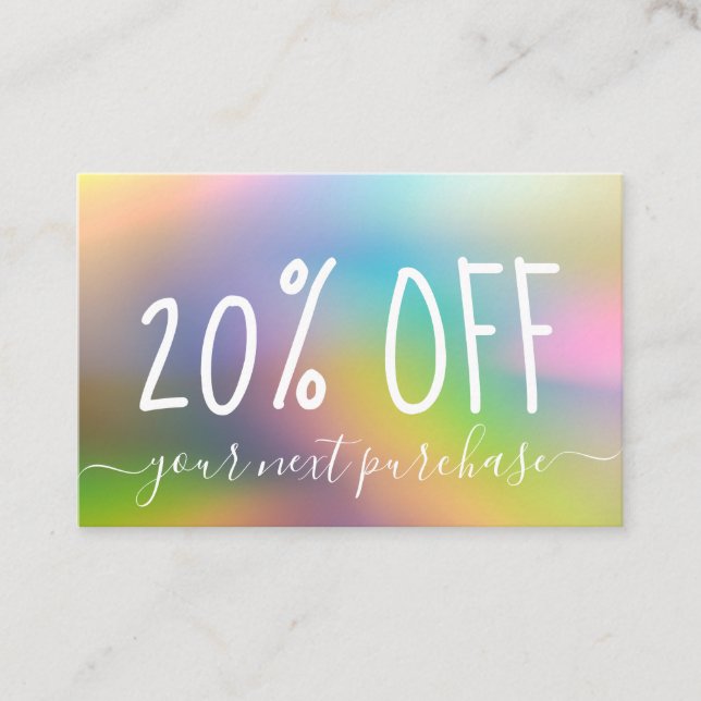 Colour Shift Discount Coupon Card (Front)