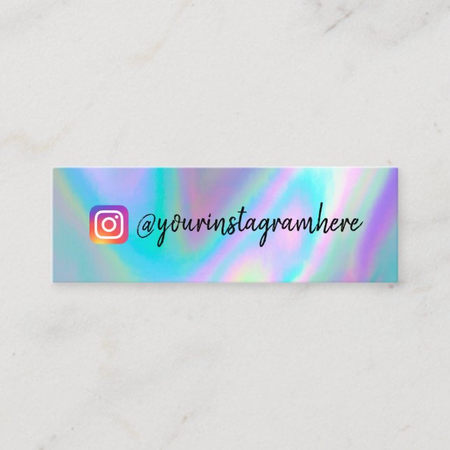 Colour Shift Holographic Mini Business Card (Front)