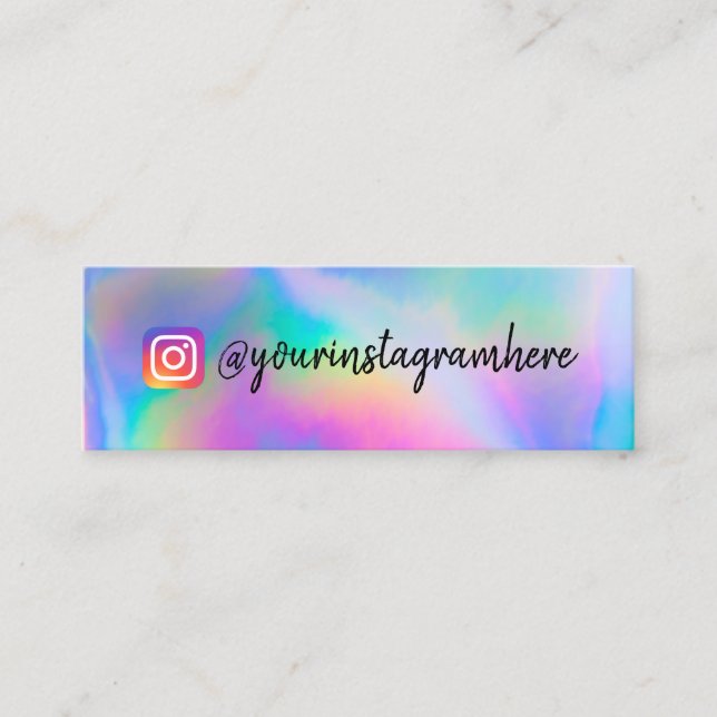 Colour Shift Holographic Mini Business Card (Front)