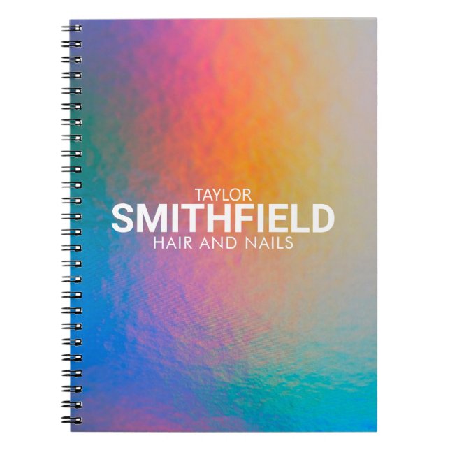 Colour Shift Neon Light Holographic Trendy Notebook (Front)