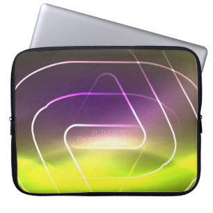 Colour shiny neon lights background with abstract  laptop sleeve