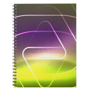 Colour shiny neon lights background with abstract  notebook