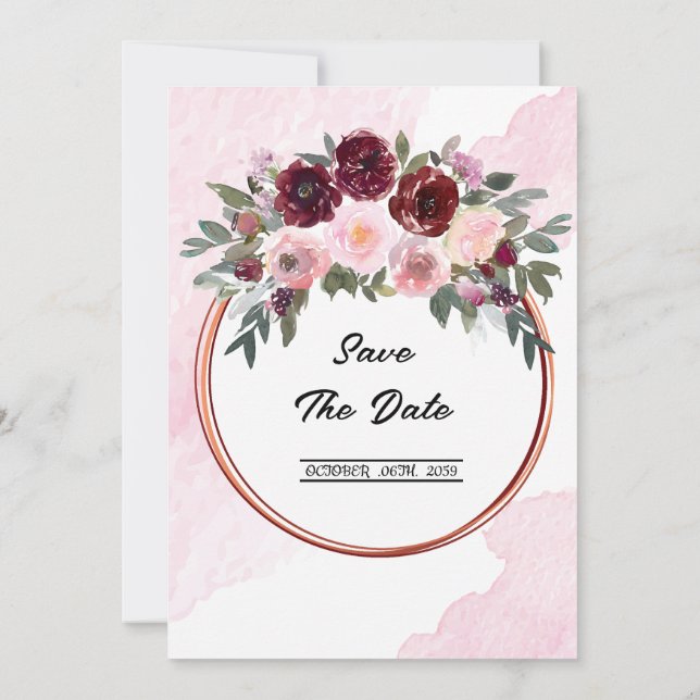 Colour Simple Design Card wedding invitation Templ (Back)