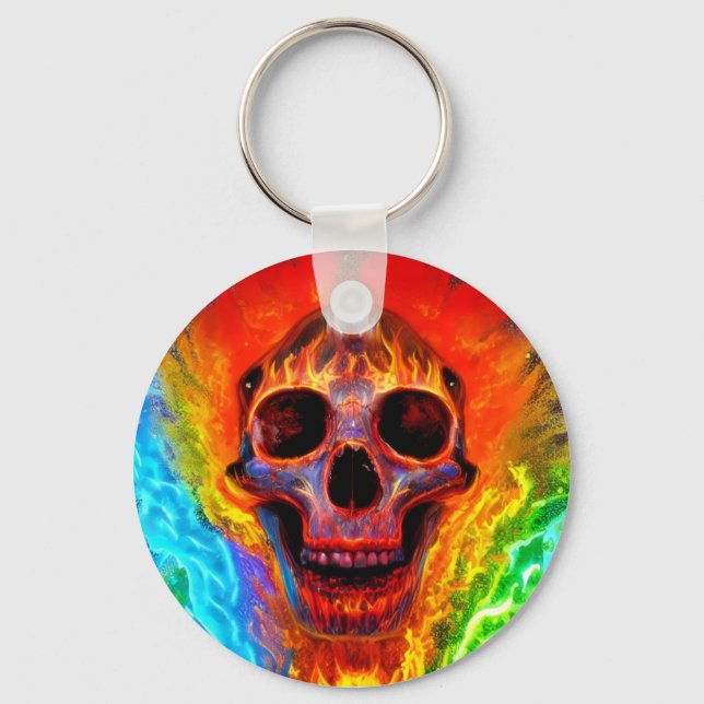 Colour Skull Key Ring (Front)