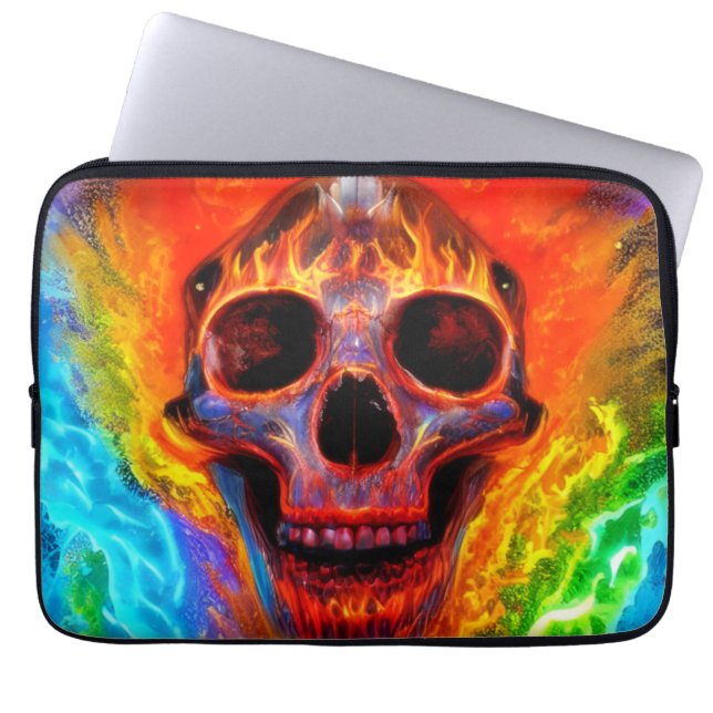 Colour Skull Laptop Sleeve (Front)