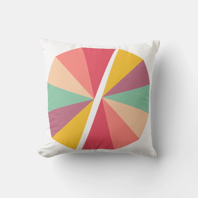 Colour Slices Throw Pillow (Front)