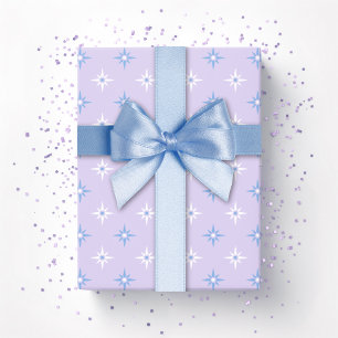 Colour Sparkle Stars in Blue and Purple Wrapping Paper
