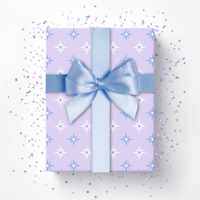 Colour Sparkle Stars in Blue and Purple Wrapping Paper (Creator Uploaded)