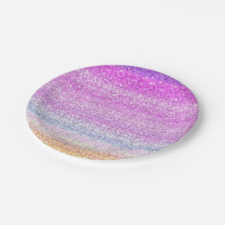 Colour Spectrum Sparkle Effect Paper Plate