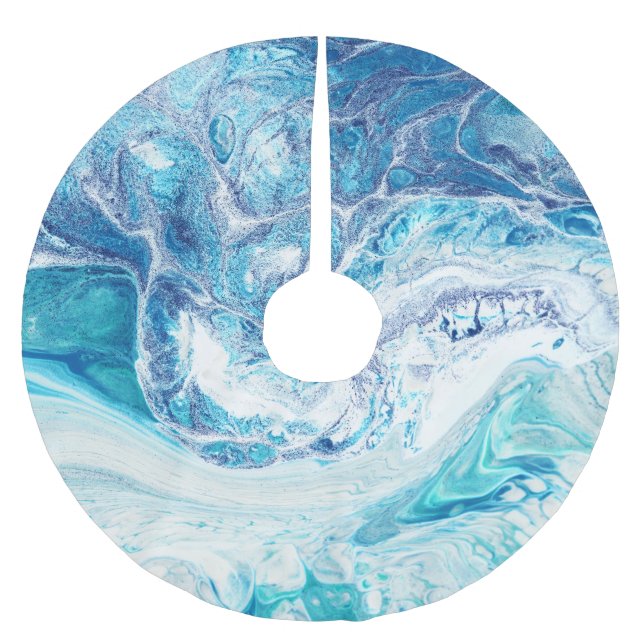 Colour Splash: Acrylic Abstract Background Brushed Polyester Tree Skirt (Front)