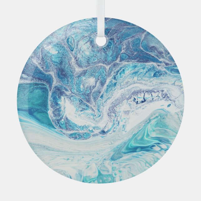 Colour Splash: Acrylic Abstract Background Glass Tree Decoration (Front)