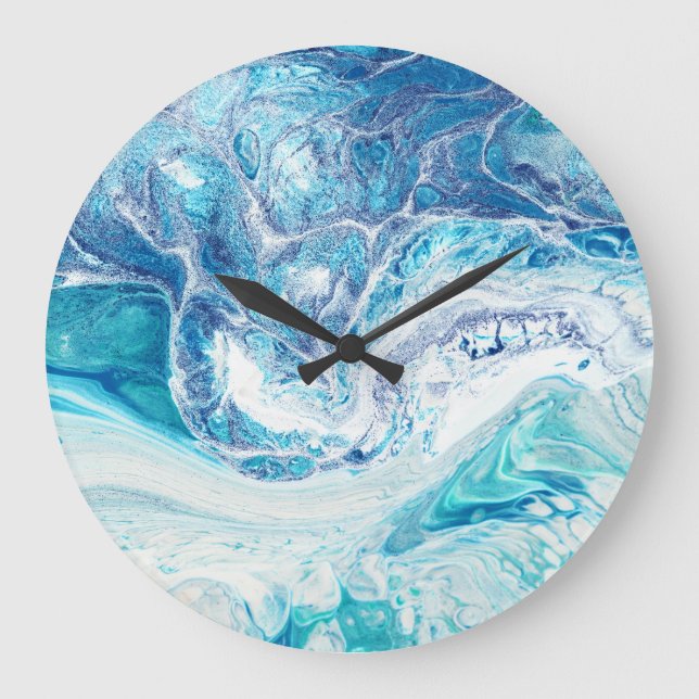 Colour Splash: Acrylic Abstract Background Large Clock (Front)