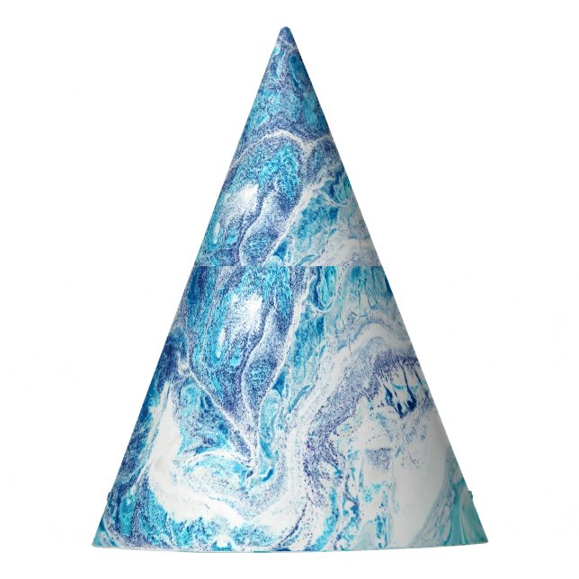 Colour Splash: Acrylic Abstract Background Party Hat (Front)