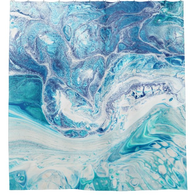 Colour Splash: Acrylic Abstract Background Shower Curtain (Front)