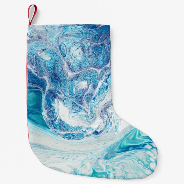 Colour Splash: Acrylic Abstract Background Small Christmas Stocking (Front)