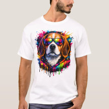 Colour Splash Beagle Street Art T-shirt | dogs 