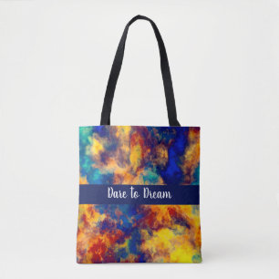 Colour Splash Blue Red Yellow Teal Multi Colour To Tote Bag