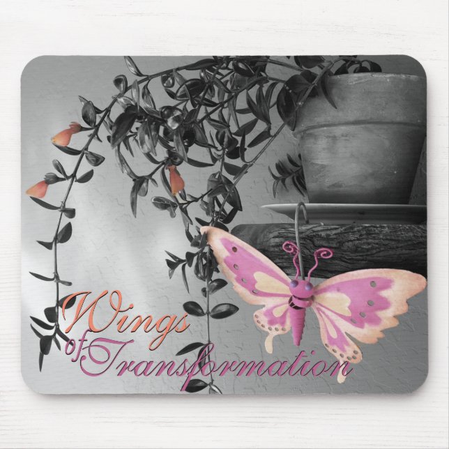 Colour Splash Butterfly Still Life Photograph Mouse Pad (Front)