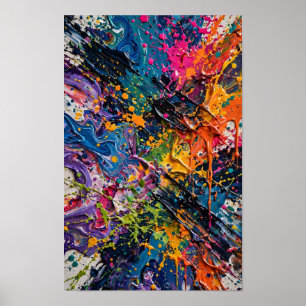 Colour Splash Chaos Abstract Art Poster