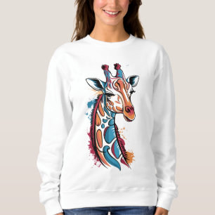 Colour Splash Giraffe – Abstract Pop Art Animal Sweatshirt