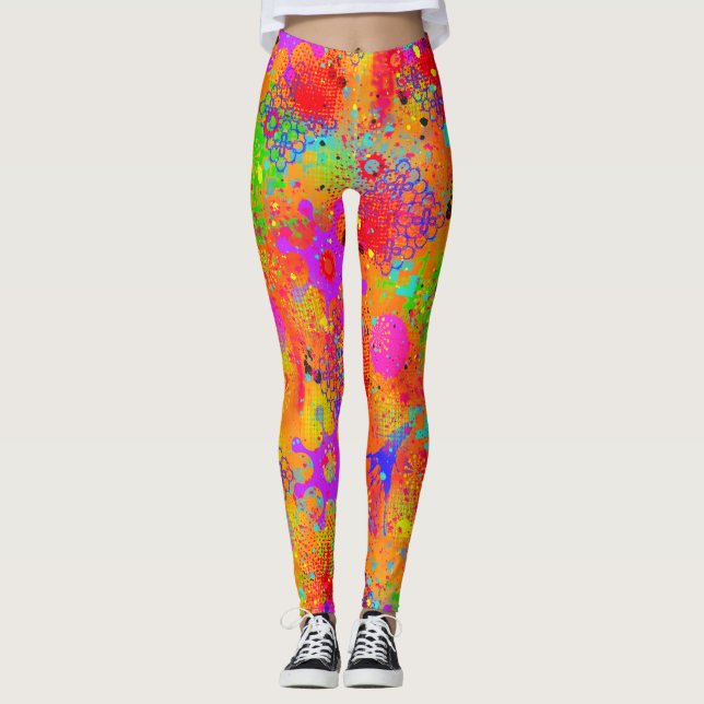 Colour Splash Graffiti Leggings (Front)