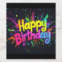 Colour Splash Happy Birthday Card