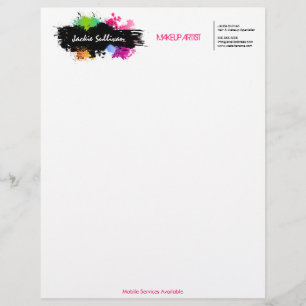 Colour Splash Makeup Artist Custom Letterhead