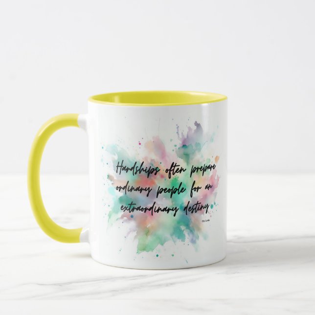 Colour splash motivational quote from C.S. Lewis Mug (Left)