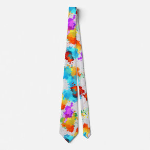 Colour Splash Pattern CC01 L Grey BG Tie