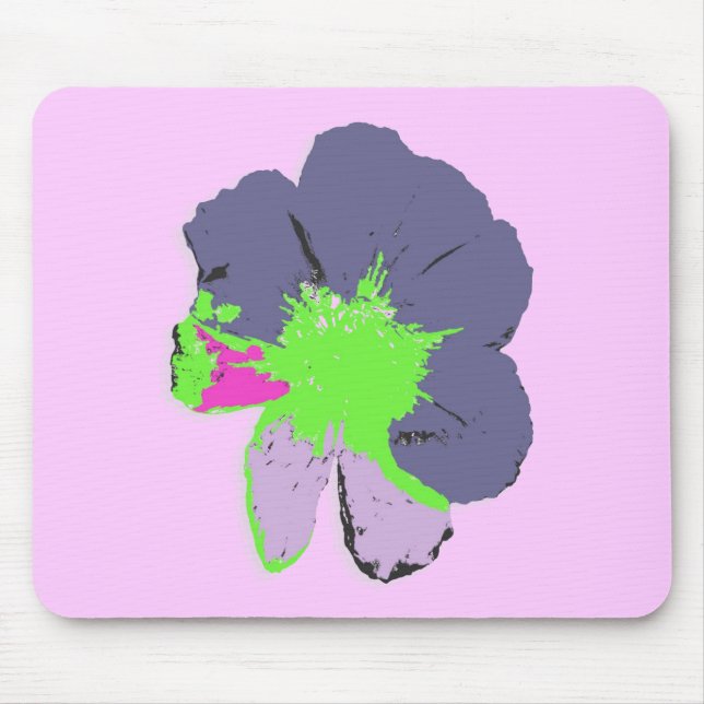 Colour Splash/ PopArt Flower Mouse Pad (Front)