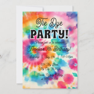 Colour Splash: Tie Dye Birthday Invitation