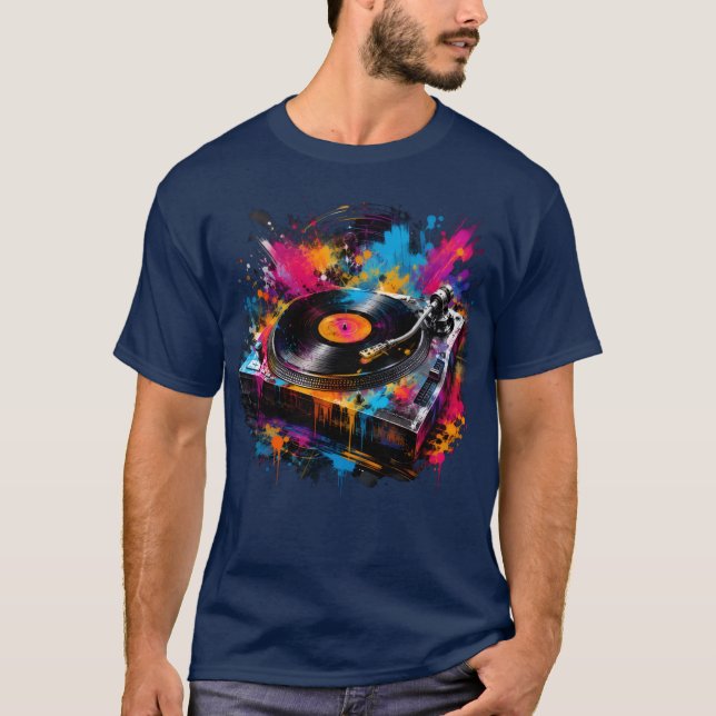 Colour Splash Turntable DJ T-Shirt (Front)