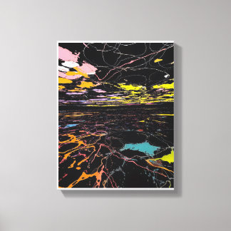 Colour Splatter at Night Canvas Print