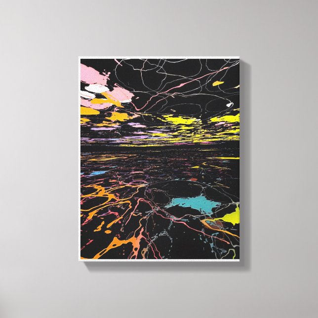 Colour Splatter at Night Canvas Print (Front)