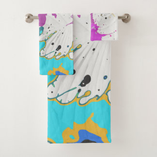colour splatter bath towel set