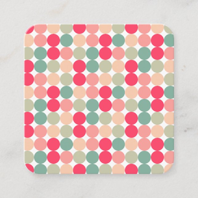 Colour Spot Pattern 01 Square Business Card (Front)