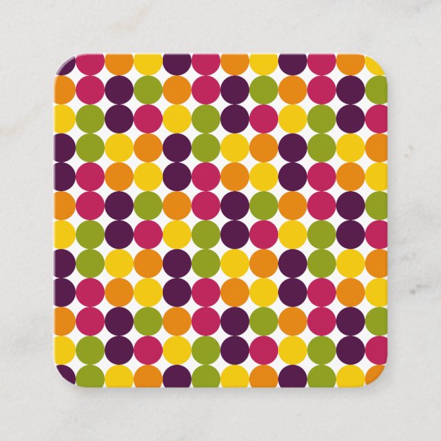 Colour Spot Pattern 03 Square Business Card (Front)
