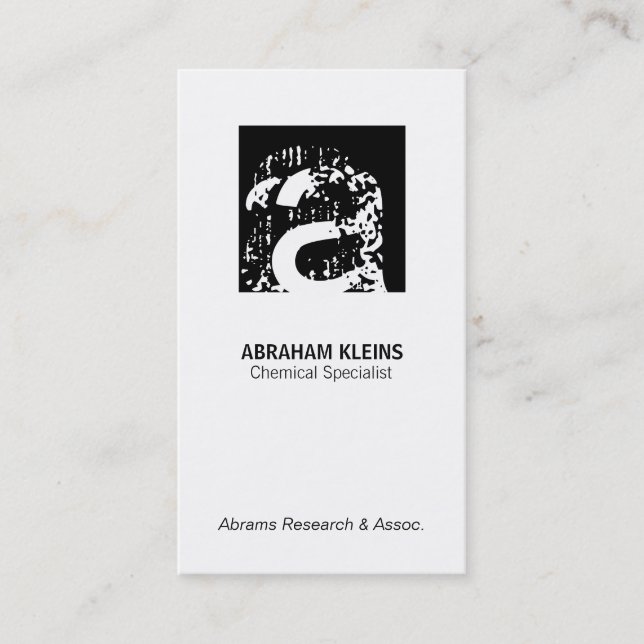 Colour Square Monogram (black) Business Card (Front)