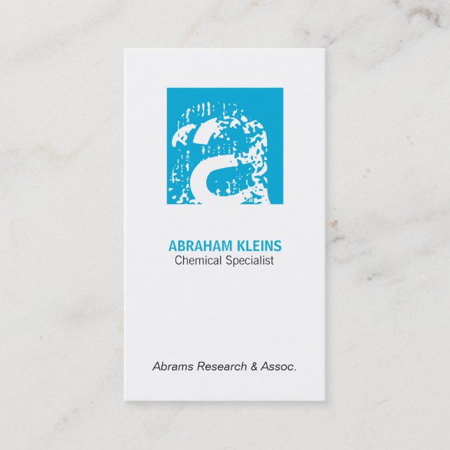 Colour Square Monogram (blue) Business Card (Front)