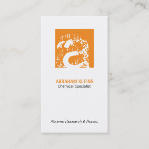 Colour Square Monogram (orange) Business Card