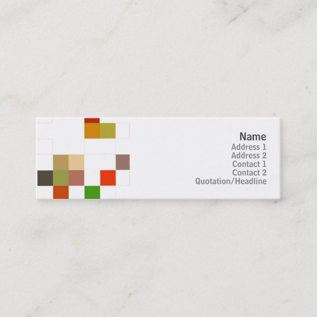 Colour Square - Skinny Mini Business Card (Front)