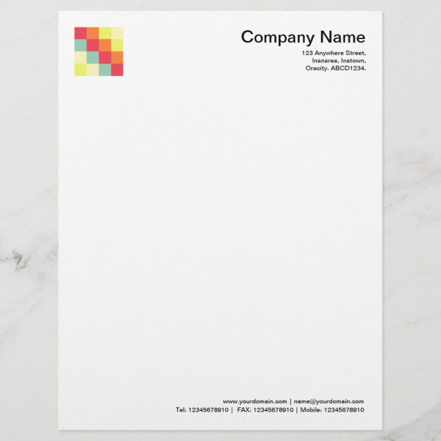 Colour Squares 010 Personalised Letterhead (Front)
