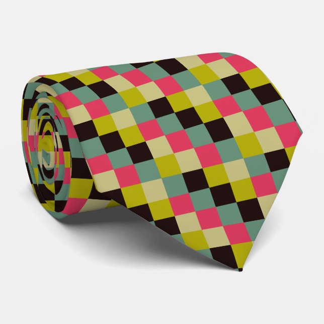Colour Squares 06 Tie (Rolled)