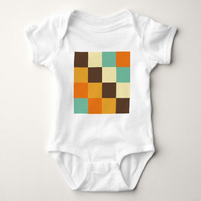 Colour Squares Baby Bodysuit (Front)