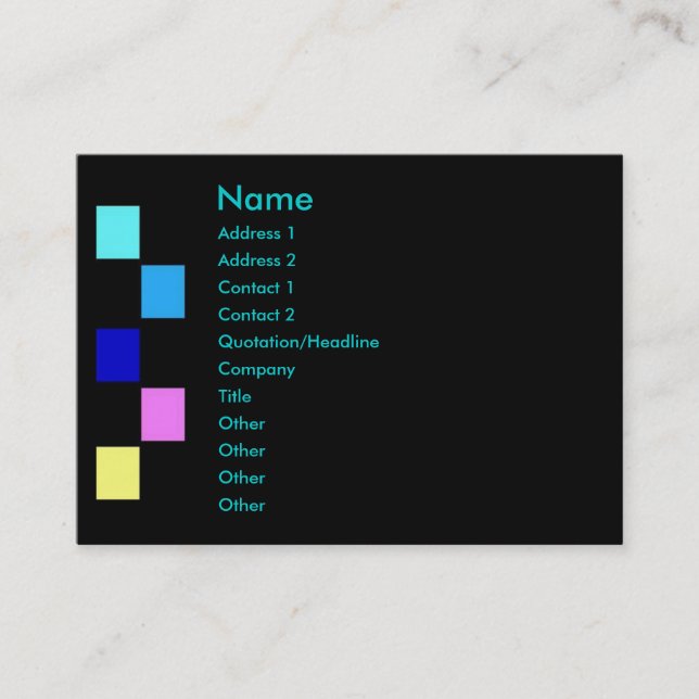 Colour Squares Profile Card (Front)