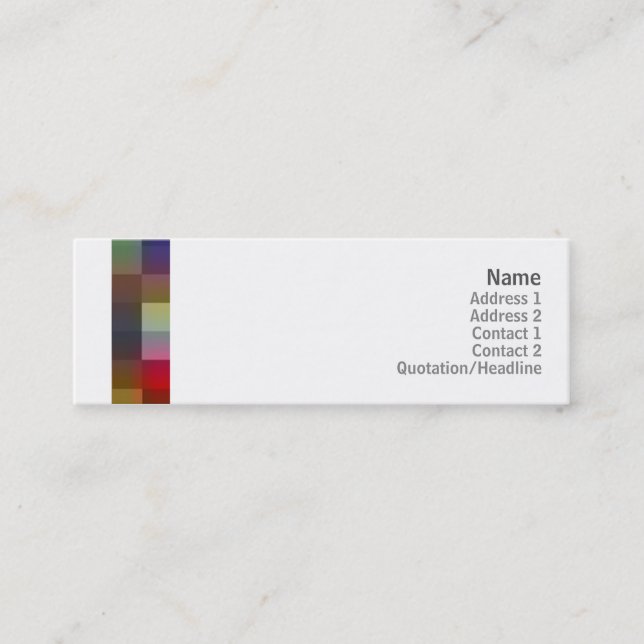 Colour Squares - Skinny Mini Business Card (Front)