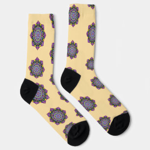 Colour Stained Glass Mandala Crew Socks