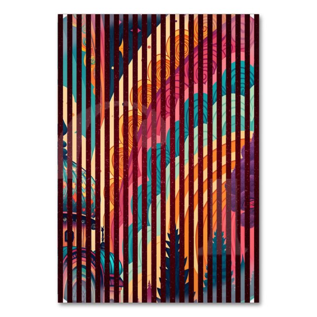 Colour Stripe Fantasy Table Card – Customisable (Front)