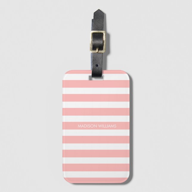 Colour Stripe Personalised Name Luggage Tag (Front Vertical)
