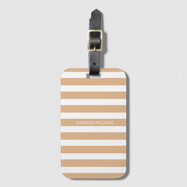 Colour Stripe Personalised Name Luggage Tag (Front Vertical)